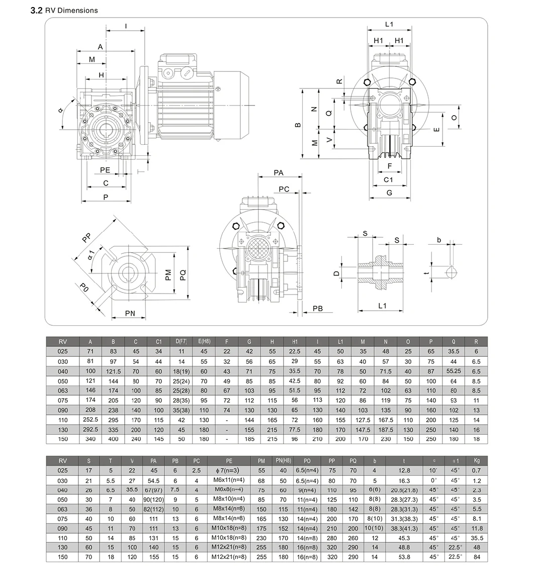 Double-Step Nmrv+Nmrv Worm Gearbox with Higher Speed Ratio 5-100 for Motorcycle